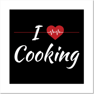 I Love Cooking Cute Red Heart Posters and Art